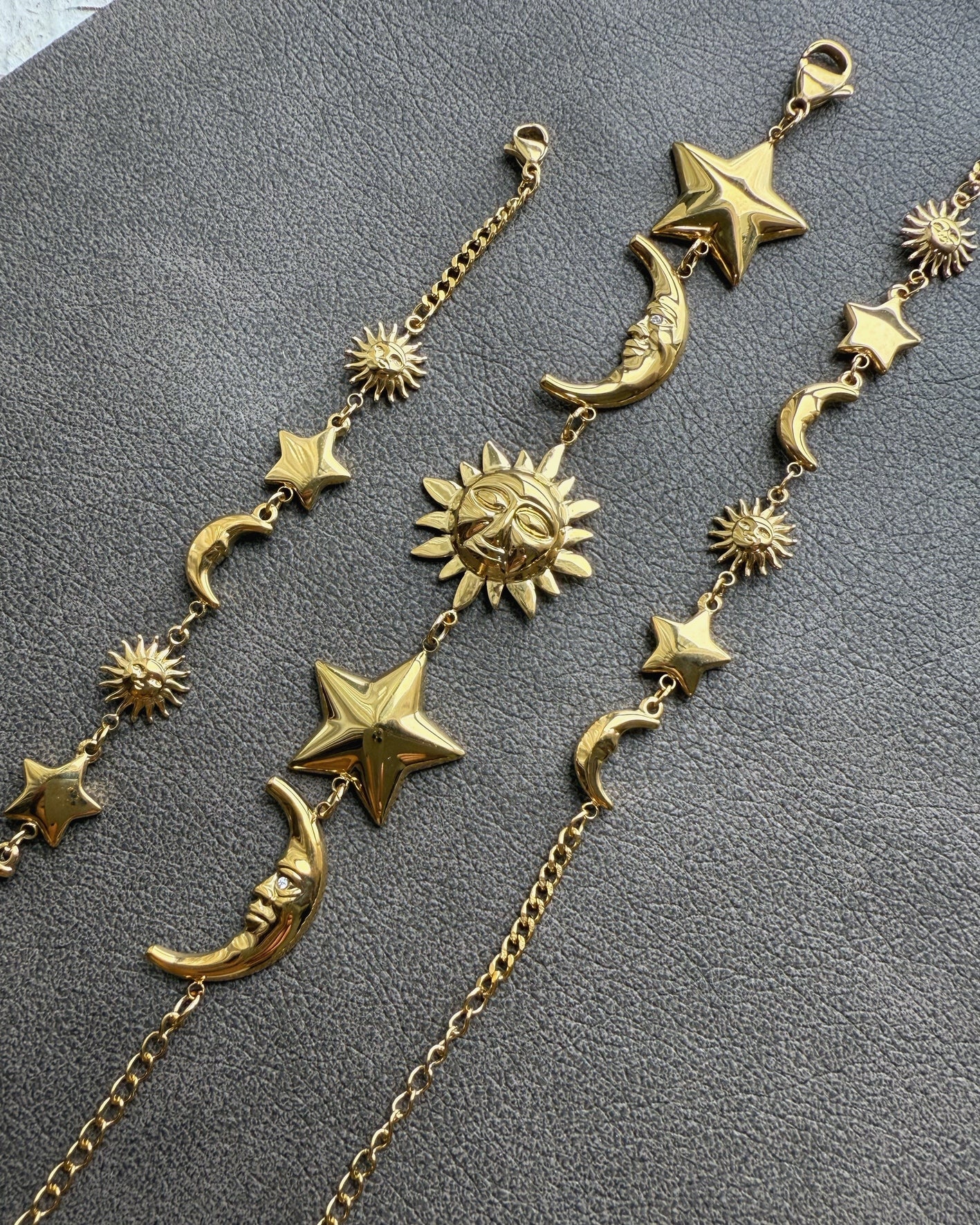 Celestial Trio Bracelet (Sun · Star · Moon)