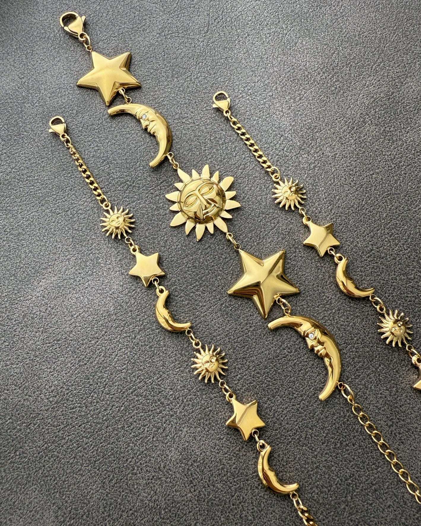 Celestial Trio Bracelet (Sun · Star · Moon)