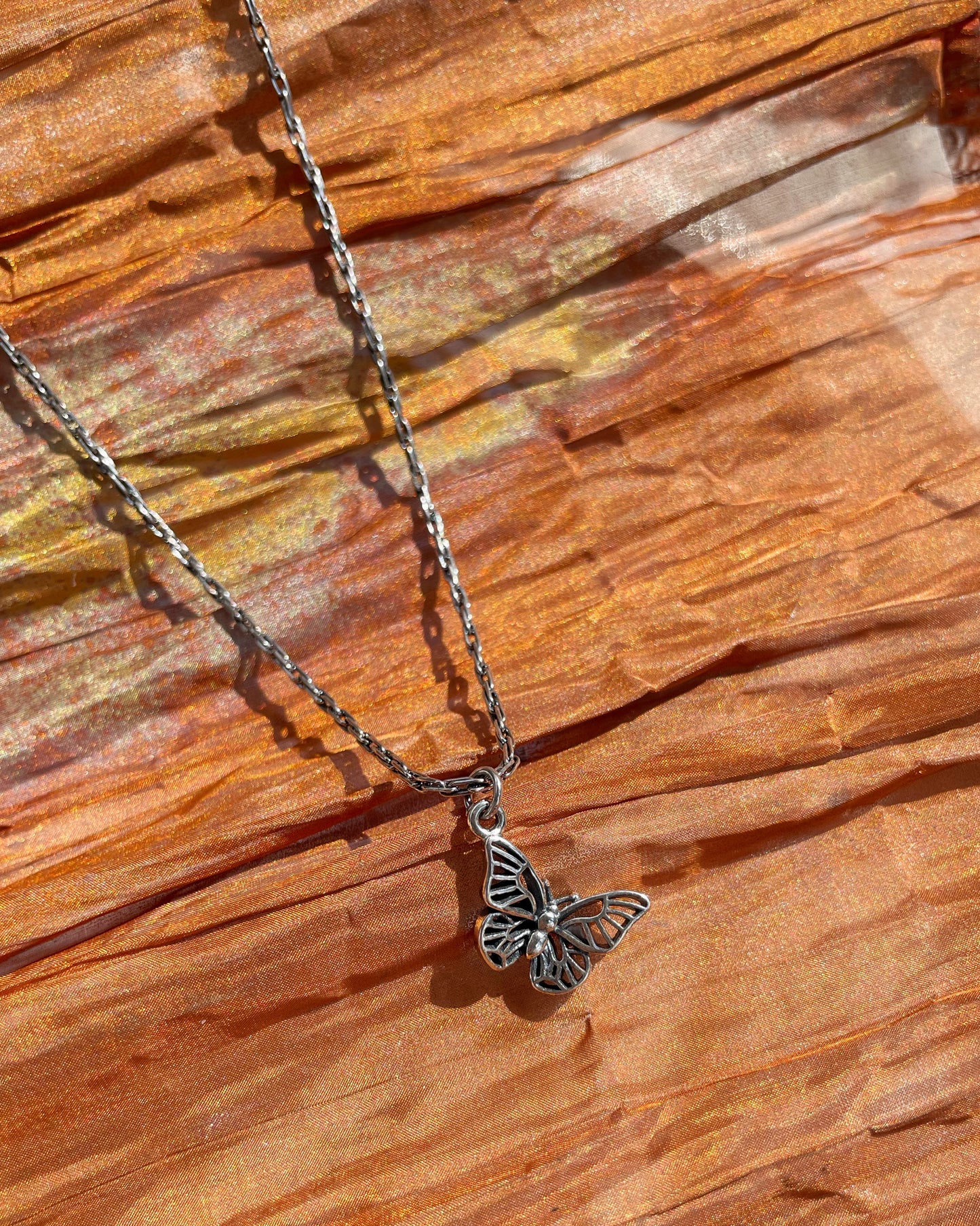 Silver Morph Butterfly Necklace