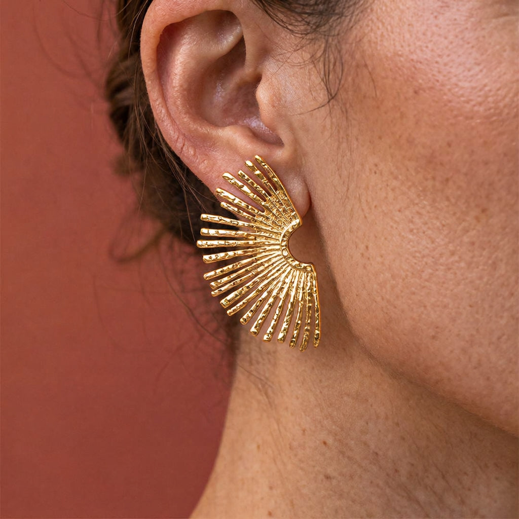 Radiant Arc Earrings – Golden Beam