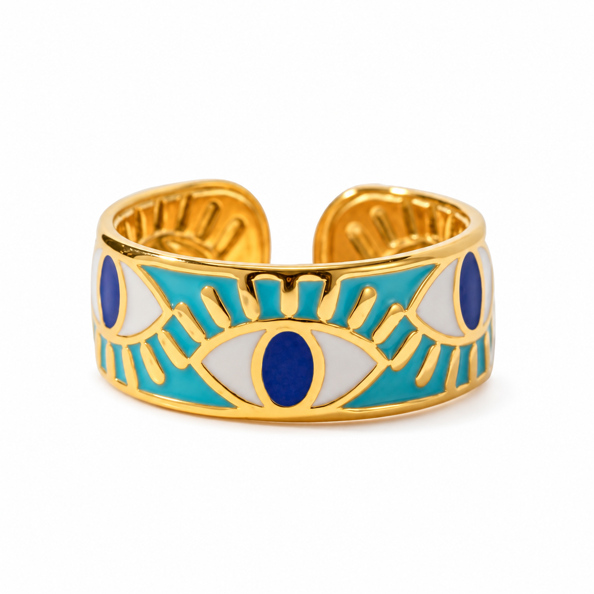 Azure Eye Enamel Ring