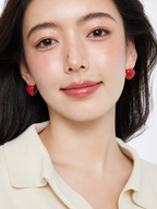 Enamel Heart Hoops