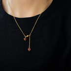 Red Heart Lariat Necklace