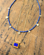 Lapis Frame Necklace – Gold