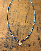 Ocean Guardian Necklace – Blue Beads & Evil Eye