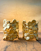 Golden Blossom Set – Floral Ring & Cuff