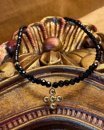 Midnight Bloom Necklace – Black Spinel