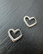 Geo Heart Hoop Earrings – Gold / Silver