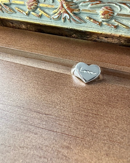 Love Script Heart Ring
