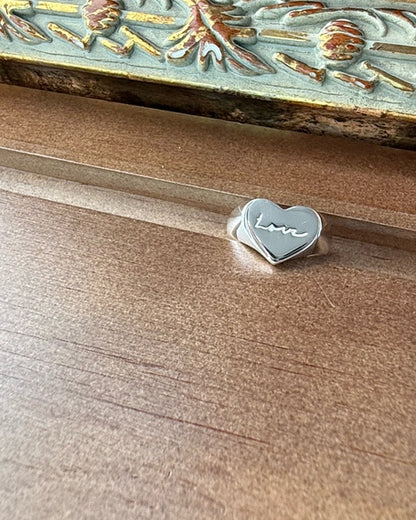 Love Script Heart Ring
