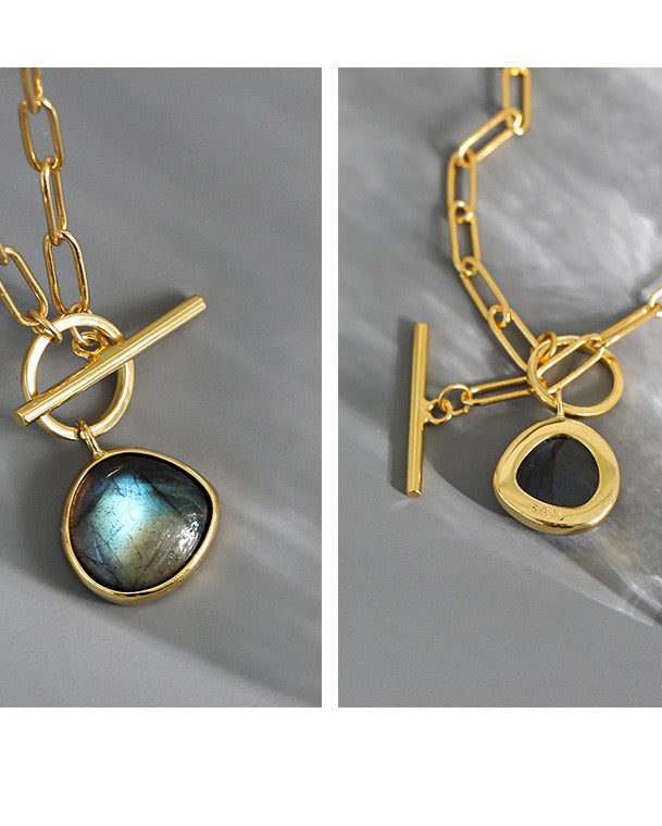 Labradorite Toggle Chain Necklace