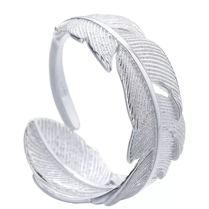 Feather Band Ring (925 Silver)