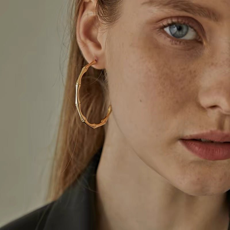 Bamboo Hoop Earrings
