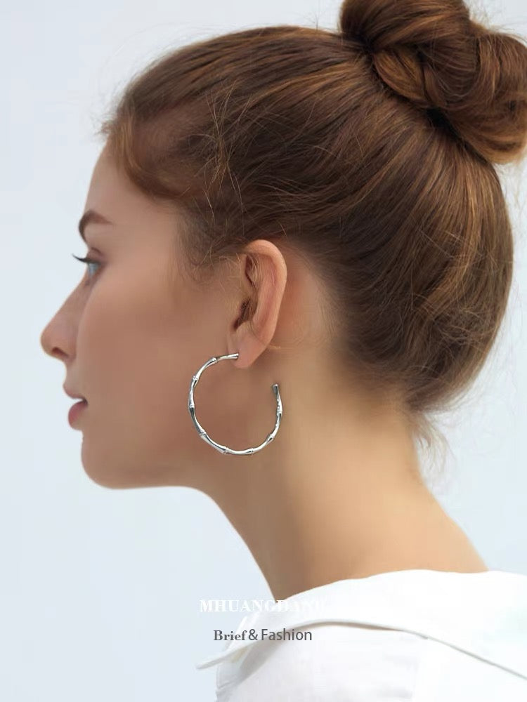 Bamboo Hoop Earrings