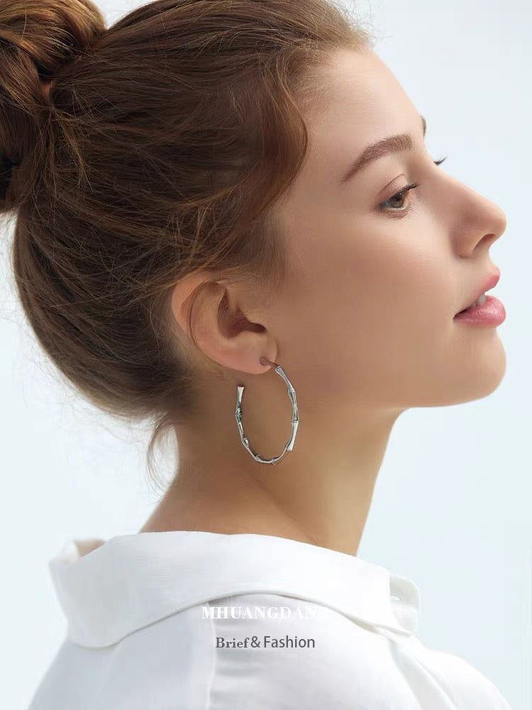 Bamboo Hoop Earrings