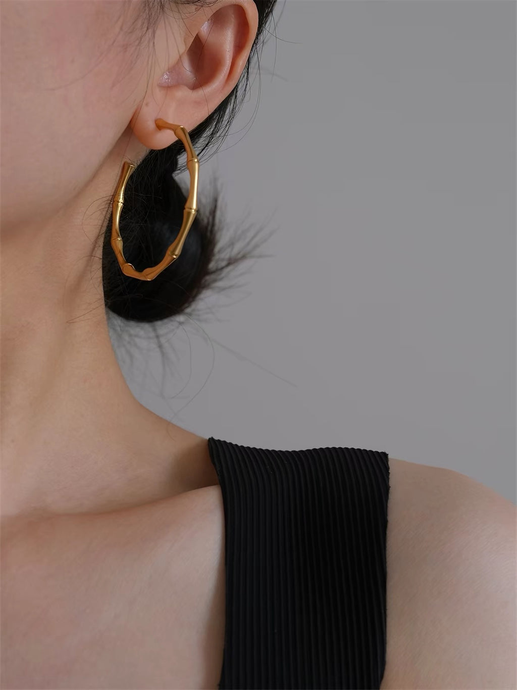 Bamboo Hoop Earrings