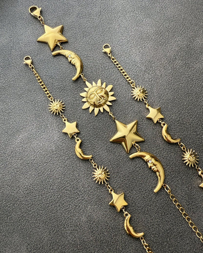 Celestial Trio Bracelet (Sun · Star · Moon)