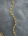 Gold oval link bracelet with halo-like bead details – Refla Halo Chain