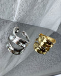 Mirror-polished asymmetric statement ring
