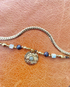 Solar Crest Necklace – Gold & Stone