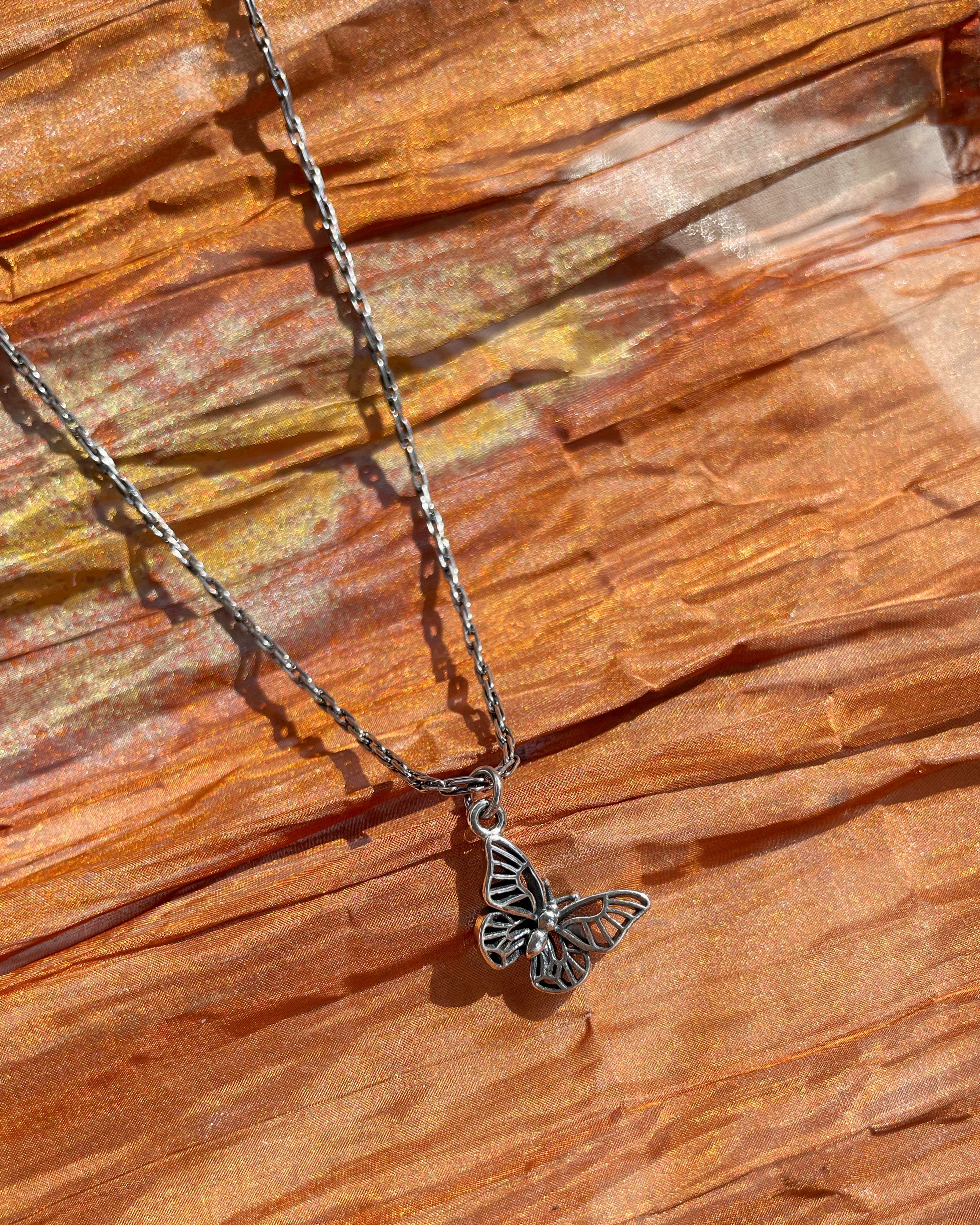 Silver Morph Butterfly Necklace