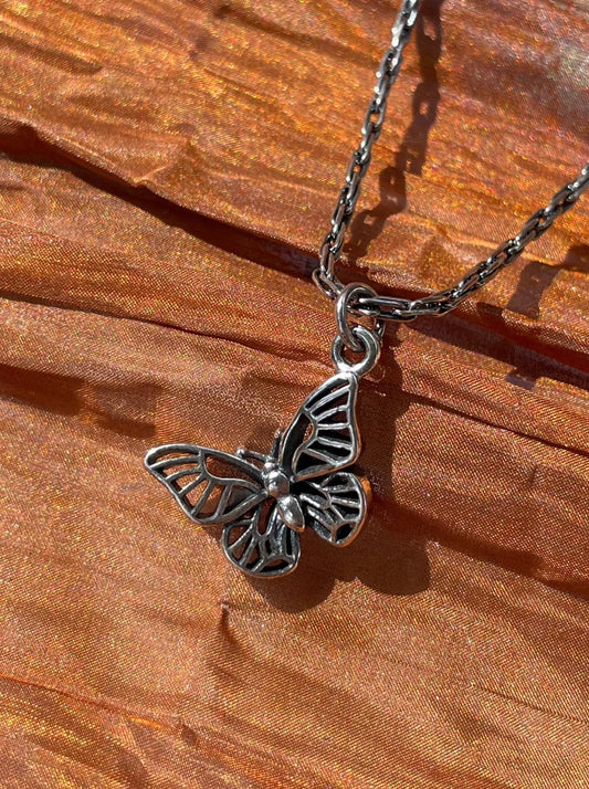 Silver Morph Butterfly Necklace
