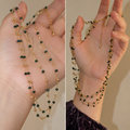 Twilight Veil Necklace – Black/Green & Gold