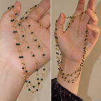 Twilight Veil Necklace – Black/Green & Gold