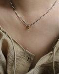 Silver Bead Heart Necklace