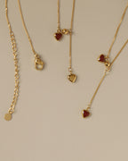 Red Heart Lariat Necklace