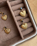 Textured Heart Drop Earrings