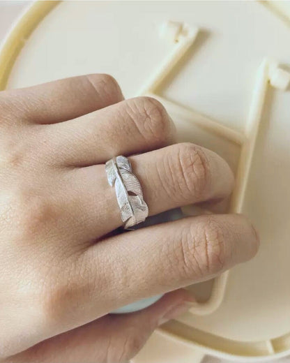 Feather Band Ring (925 Silver)
