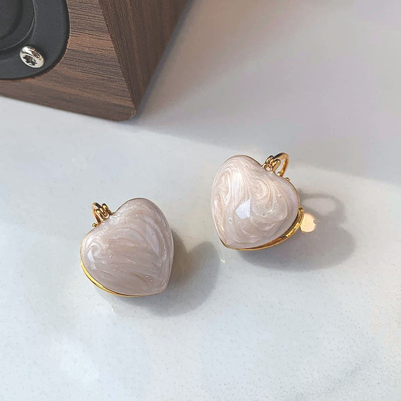 Enamel Heart Hoops