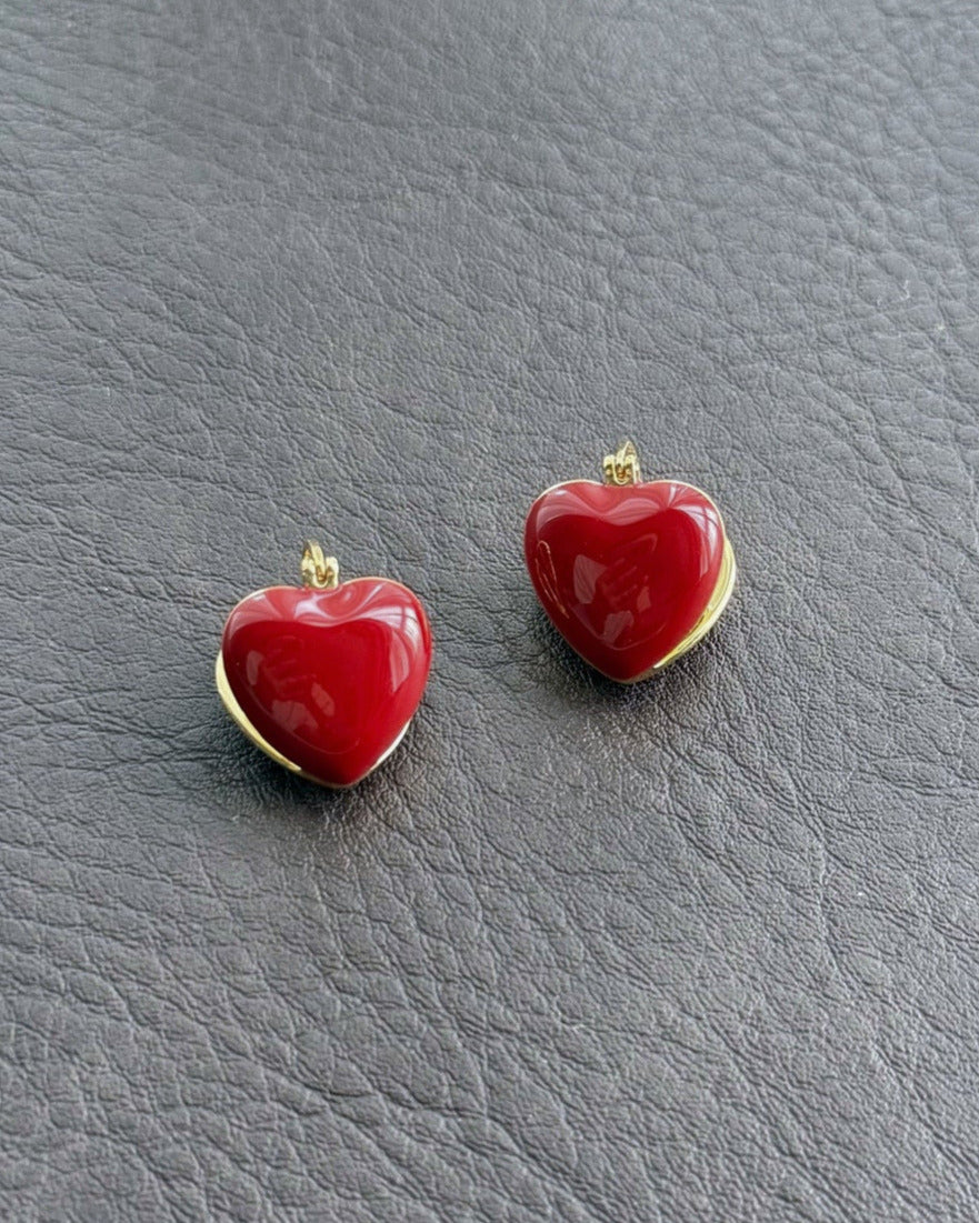 Enamel Heart Hoops