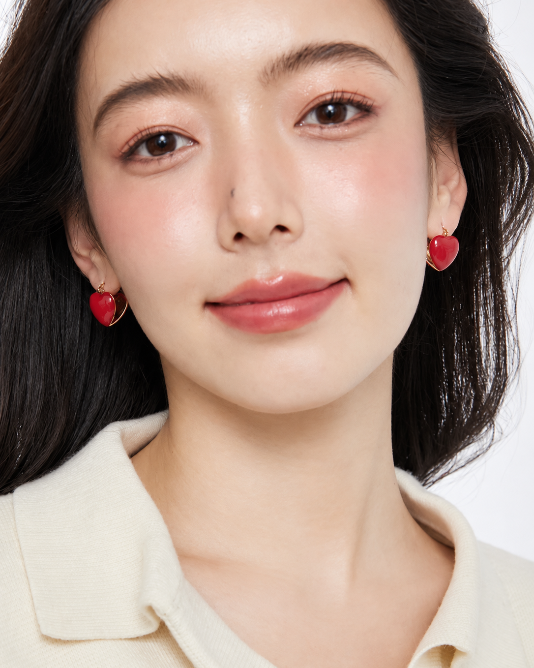 Enamel Heart Hoops