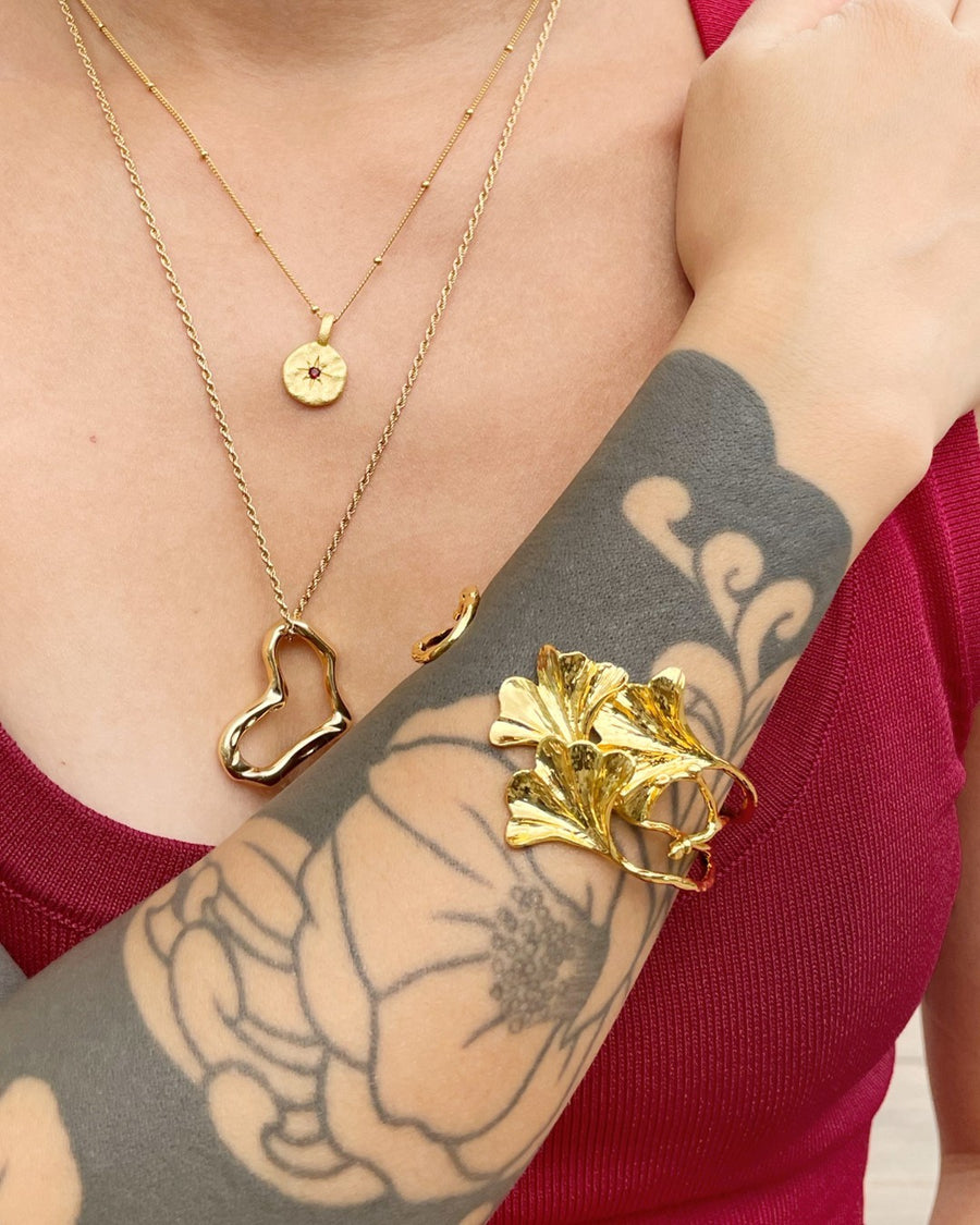 ReflA gold Ginkgo leaf bangle
